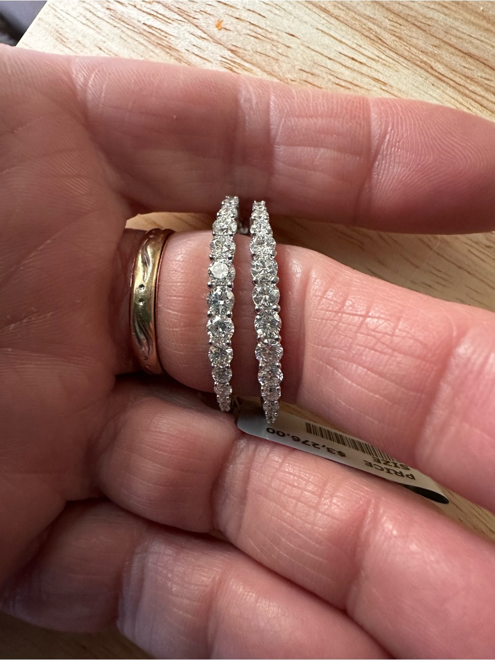 SALE Beautiful large 2ct diamond earrings